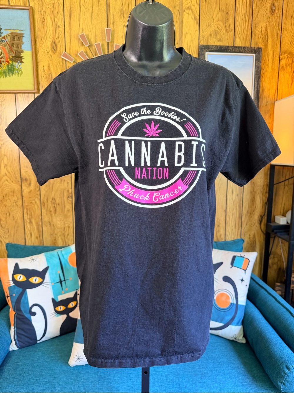 Cannabis Nation Save the Boobies! Phuck Cancer Tee